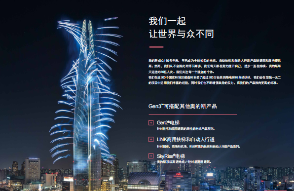 奥的斯推出崭新的Otis Gen3电梯